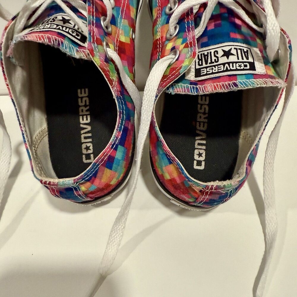 Converse Chuck Taylor Pixel Shoes W6/M4 Pink Blue White Canvas Lace Up Sneakers - Picture 10 of 11